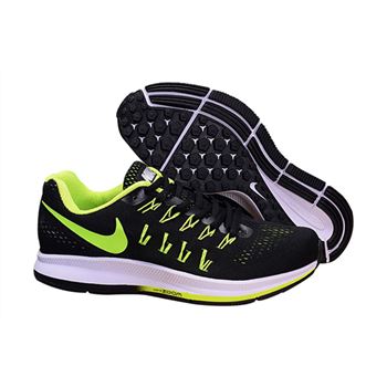 Men's Nike Air Zoom Pegasus 33 Running Shoes Black/Fluorescent Green