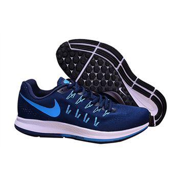 Men's Nike Air Zoom Pegasus 33 Running Shoes Navy/Light Blue
