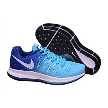 Women's Nike Air Zoom Pegasus 33 Running Shoes Light Blue/Dark Blue/White