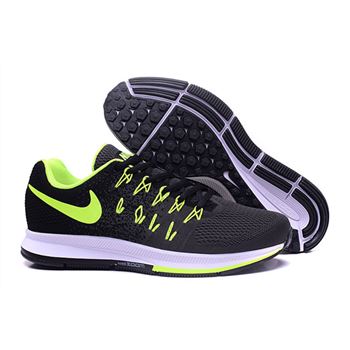 Men's Nike Air Zoom Pegasus 33 Running Shoes Black/Dark Grey/Fluorescent Green