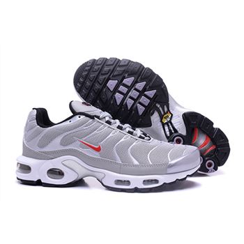 Men's Nike Air Max TN Shoes Silver Grey/White/Red