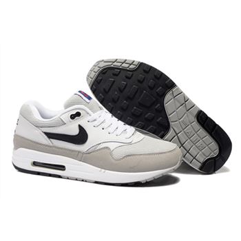 Online Shopping Men's Nike Air Max 1 Shoes Beige Gray Clearance Sale
