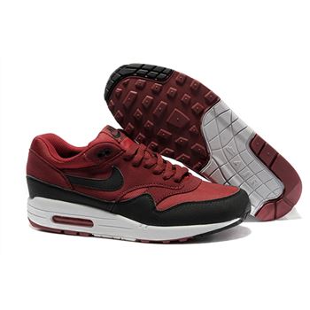 Shop Online Men's Nike Air Max 1 Shoes Deep Red Black Outlet Sale
