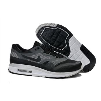 Cheap Outlet Men's Nike Air Max 1 Shoes Black Gray Sale Online