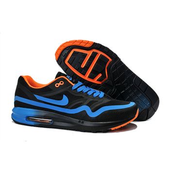 Online Shopping Men's Nike Air Max 1 Shoes Black Blue Clearance Sale