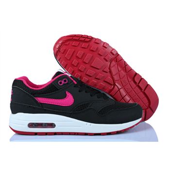 Online Cheap Women's Nike Air Max 1 Shoes Black Pink Wholesale