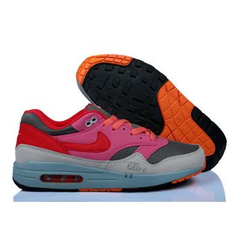 Cheap Price Women's Nike Air Max 1 Running Shoes Light Grey/Pink/Red 314232 On Clearance