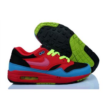 Discount Women's Nike Air Max 1 Running Shoes Crimson/Black/Pink/Fluorescent Green 314232-991 Restock Sale