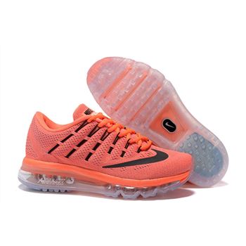 806772 800 Nike Air Max 2016 For Womens Hyper Orange Black Sunset Glow Trainers