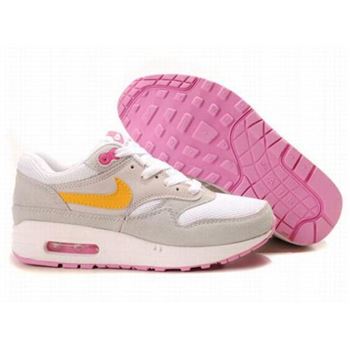 Retail Price Women's Nike Air Max 1 Shoes Gray White Pink Sale Cheap