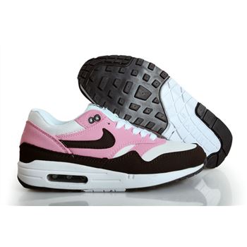 Online Shopping Women's Nike Air Max 1 Shoes Pink White Black Clearance Sale