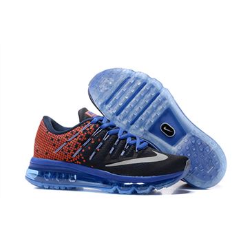Women's Nike Air Max 2016 Running Shoe Deep Blue Orange Black 807237 400